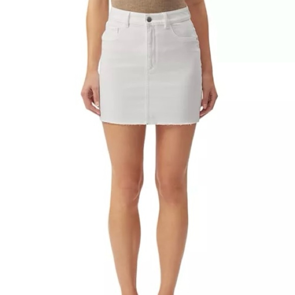 DL1961 Asra Classic Skirt White Denim